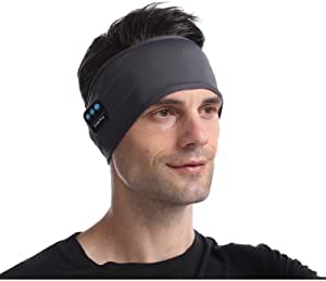 Sports Headbands Sleep Headphones Bluetooth Headband Wireless, Daifferchoi Soft Elastic Sleeping Headset Music Bluetooth Headbands Built-in Speakers for Running, Yoga, Workout Gift for Men Women-Grey