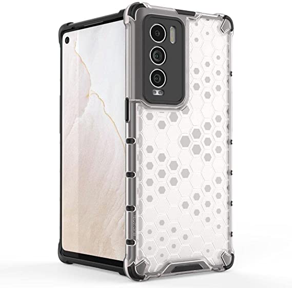 Case Compatible with Realme GT Master Exploration Edition, Ultra premium quality cover From GrabMobily - Iron Man Shockproof Cover - Slip-Resistant - Black Edges Transparent Beehive Back