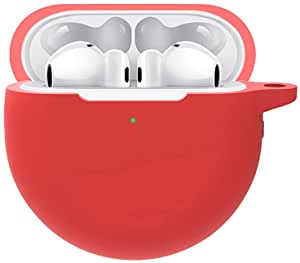Top-Tech Silicone Case Cover for HUAWEÎ FreeBuds 4, Charging Case, Protective Carrying Case Travel Bag, Fit HUAWEÎ FreeBuds 4 2021 Wireless Earbud (red)
