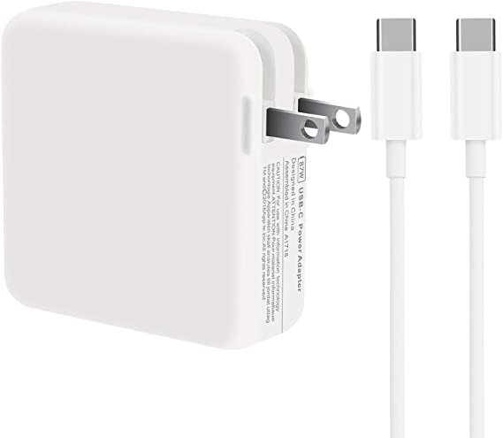 61W USB C Charger Power Adapter, Laptop Mac Book Pro Charger Compatible for Mac Pro 13/12 Inch, Mac Air 13 inch 2020/2019/2018, Including 6.6ft USB C Charging Cable(6.6ft/2m) C8