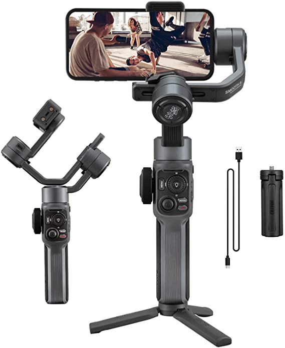 Zhiyun Smooth 5 Professional 3-Axis Smartphone Gimbal with Smart Tracking Gesture Control & Zoom Foldable Cell Phone Stabilizer for iPhone 13 12 Pro Max Mini Samsung Galaxy S21 S20 Ultra S20+