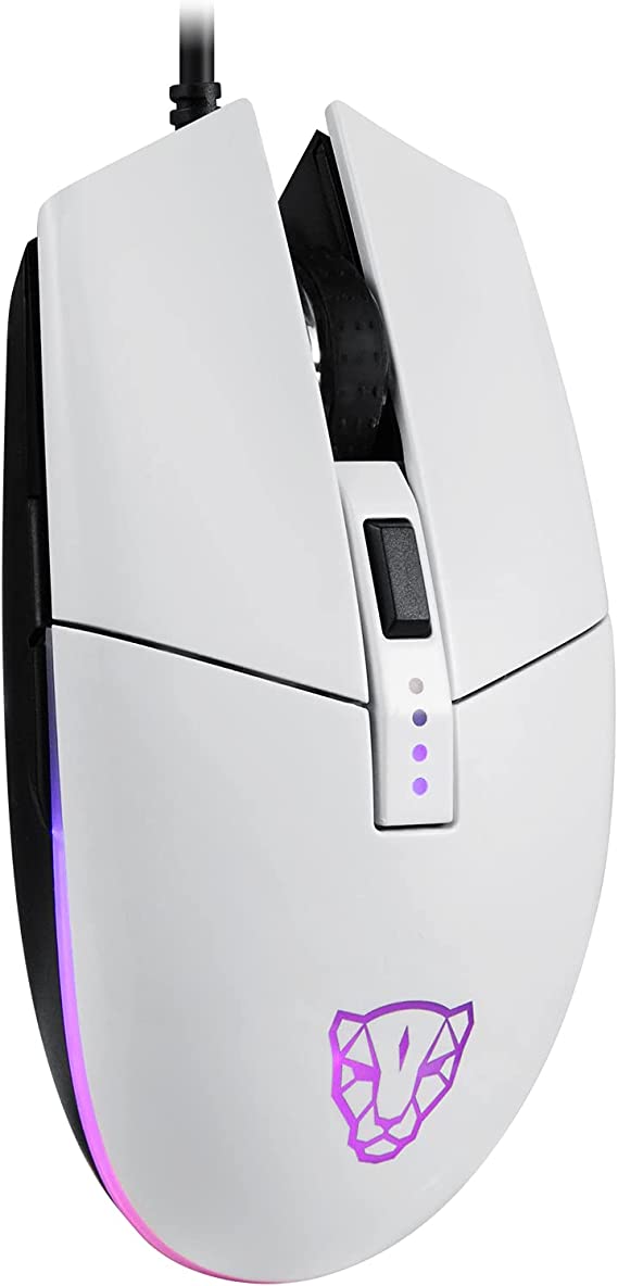 Motospeed V50 Wired Gaming Mouse, 4,000 DPI, Rainbow Optical Effect LIGHTSYNC RGB, 6 Programmable Buttons, Comfortable Grip Ergonomic Mouse for PC Computer and Laptop