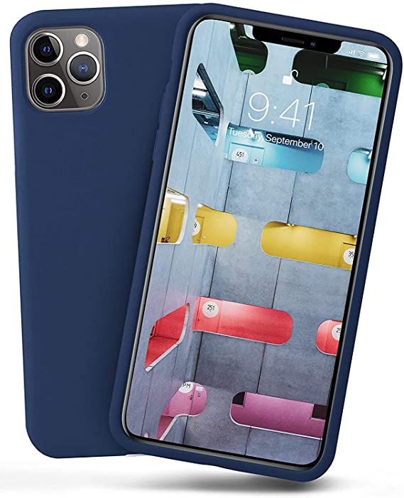 Liquid Silicone Case for iPhone 11 Pro, Slim Liquid Silicone Soft Gel Rubber Case Full-Body Protective Case Shockproof Cover for iPhone 11 Pro 5.8 inch (Blue Horizon)