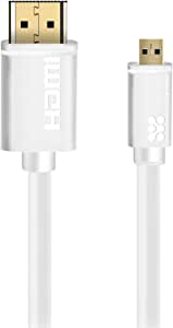 Promate Linkmate-H3L 3 Meter 24K Gold Plated Micro-Hdmi To Hdmi Audio Video Cable - White