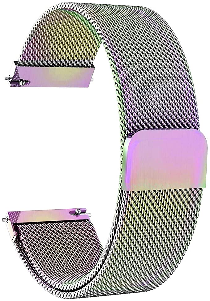 Solob 22mm Stainless Steel Magnetic Mesh Compatible for Samsung Galaxy Watch 46mm/Gear S3 Classic/Frontier/Huawei Watch 2Classic/GT/GT 2/ Quick Release Replacement Sports Straps