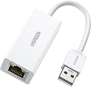 UGREEN Ethernet Adapter USB 2.0 to 10 100 Network RJ45 LAN Wired Adapter Compatible for Nintendo Switch Wii U MacBook Chromebook Windows Mac OS Surface Linux ASIX AX88772 Chipset White