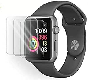 Apple Watch 42mm Tempered Glass Screen Protector (42mm Series 3/2/1) [3 Pack] [Anti-Scratch][Anti-Fingerprint][High Definition] Screen Protector Compatible