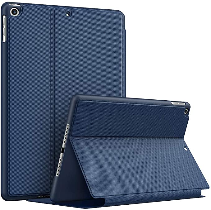 TiMOVO Case for New iPad 8th Generation 2020 / iPad 7th Generation 10.2" 2019, Multi-Angle Viewing Stand PU Shockproof Protective Cover with Auto Wake/Sleep, Smart Case Fit iPad 10.2-inch - Navy Blue