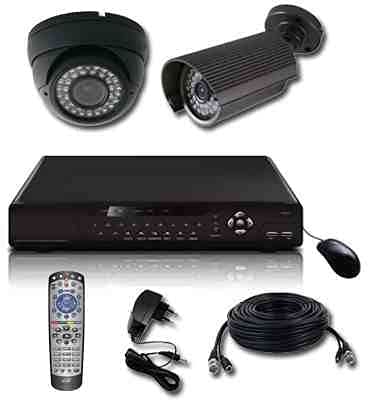Complete Security Camera Recording System with 1 Indoor Camera and 1 External Camera