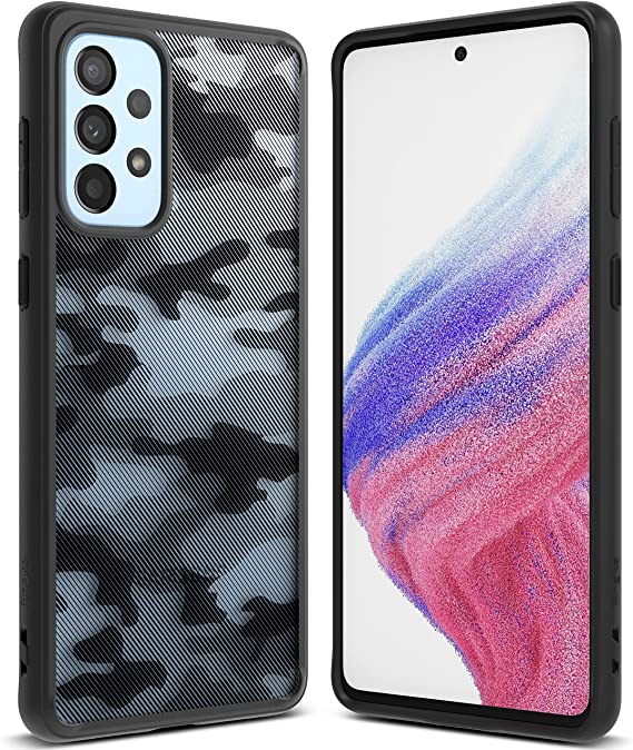 Ringke Fusion Compatible with Samsung Galaxy A53 5G Case, Matte Camouflage Hard PC Back Shockproof TPU Bumper Protective Phone Cover - Matte Camo Black