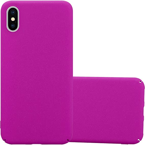 Cadorabo Case Compatible with Apple iPhone X/XS in Frosty Pink - Shockproof and Scratch Resistent Plastic Hard Cover - Ultra Slim Protective Shell Bumper Back Skin