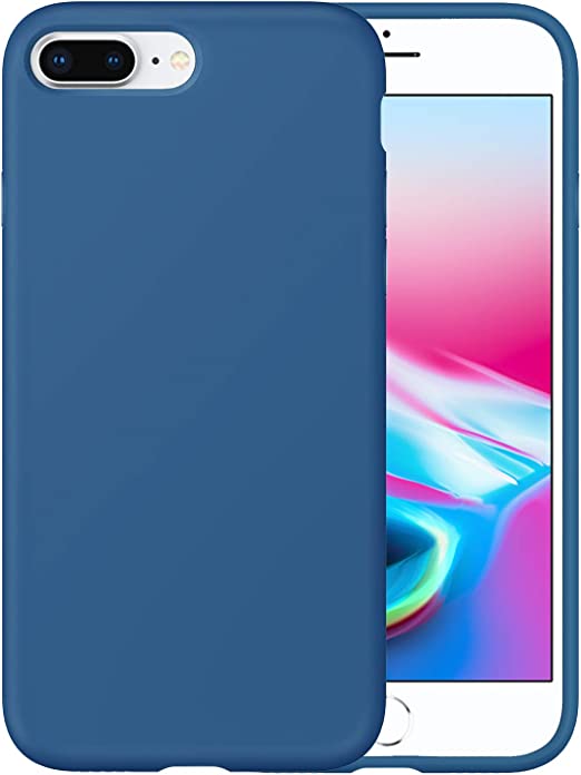 Danbey Silicone Case for iPhone 8 Plus Case, for iPhone 7 Plus Case, 5.5-inch, Liquid Silicone, Matte Surface, Skin Feeling, Charming Solid Color - Cobalt Blue