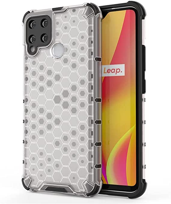 For Realme C15 / Realme C12, Honeycomb Pattern Shockproof Original Case from CompuMisr - Transparent
