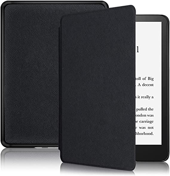 Guteck Case Compatible With All-New Kindle Paperwhite (6.8", 11th Generation, 2021 Release),Slim Lightweight Hard Back Protective Smart Cover with Auto Wake/Sleep Function (black)