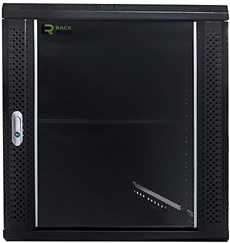 RACK TECH 9U Single Section Networking Rack 60x45 Cm Glass Door With Lock, With 1 Fan, PDU 6 Outlet, Shelf, Hanging Screws, Extra Fan Option, Moonlight Lock