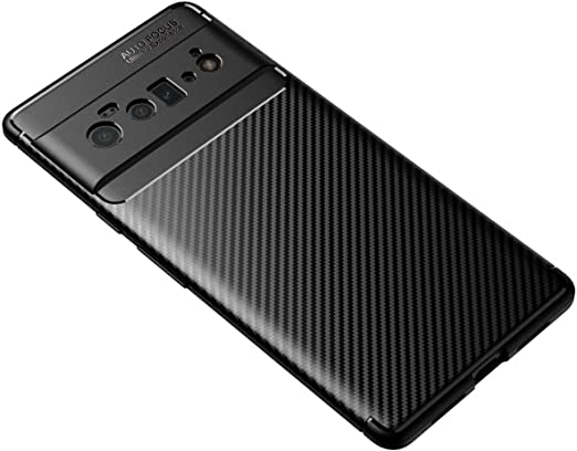 Google Pixel 6 Pro, New Original cover From GrabMobily -,Silicone Shockproof Cover Durable Ultra Thin Carbon Fiber Soft Protection Case - Premium quality Case Slip-Resistant- Black