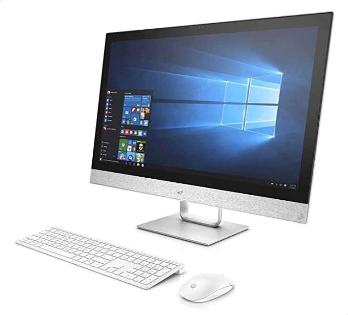 HP 5CV20EA All-In-One PC - Intel Core i7-8700T, 27 Inch FHD, 1 TB, 8 GB RAM, NVIDIA GeForce MX130 2 GB GDDR5 dedicated, Windows - Snowflake White