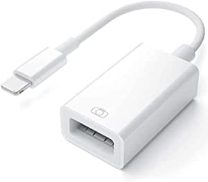 USB OTG Adapter,USB Camera Adapter for iPhone and iPad,Support Hubs, MIDI Keyboard, Mouse, Card Reader（ONLY Compatible IOS 13-IOS 14.7）