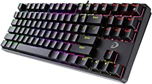 DAREU EK87 Waterproof Mechanical Gaming Keyboard Rainbow Backlit Wired Keyboard with Optical Switches for Gaming PC (Brown Switch)