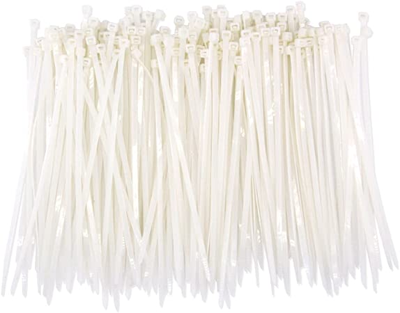Upgrade Heavy Duty 200 Pcs White Clear Cable Ties 8 Inch, Premium Strong and Durable Wide 50 LB Strength, Nylon Self-locking Zip Ties