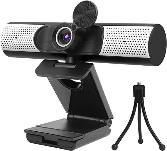 1080P Webcam with Microphone, Speaker & Privacy Cover. 2021 Upgraded FHD USB Webcam with Tripod, Plug and Play, for Video Calling, Recording, Teaching, Conferencing, Streaming and Gaming.