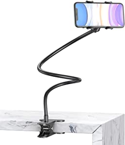 BESTEK BTIH600BK Gooseneck Phone Holder, Lazy Bracket Holder 360° Swivel for iPhone and Other Smart Phones for Bedroom, Office, Bathroom, Kitchen, Black