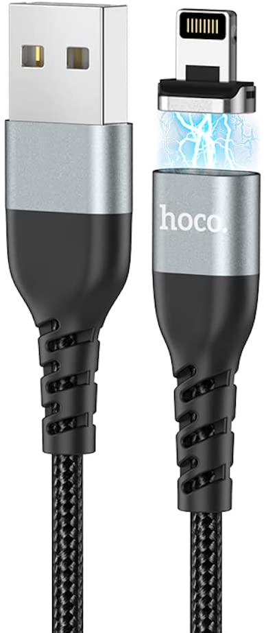 Hoco U96 - Traveller magnetic charging data cable (2.4A - 1.2M) - Lightning For Apple iPhone iPad Airpods - Black