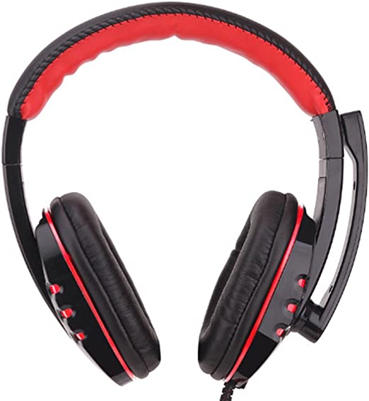 LUNAH Gaming Headphones, 3.5mm Stereo Microphone | Noise Reduction and Volume Control | Egronomic Design | Low Weight for PC Gamer Dinner Bass