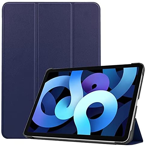 For Apple iPad Air 4 10.9inch 2020 Slim Smart Stand Case Auto Sleep/Wake Tri-Fold Leather PU Cover - Navy