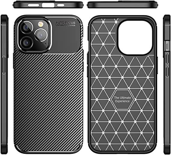 Compatible Case For iPhone 14 Pro Max 6.7, Carbon Beatle Anti-Slip, Ultra Thin, Shock Absorption, Cover For iPhone 14 Pro Max 6.7 - Black