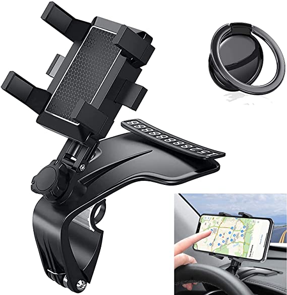 Car Phone Holder Mount Phone Holder for Car Cell Phone Automobile Cradles Millphone Holder 1200 Degrees Rotation Dashboard Phone Holder Car Mount for iPhone with Cell Phone Ring Holder Stand