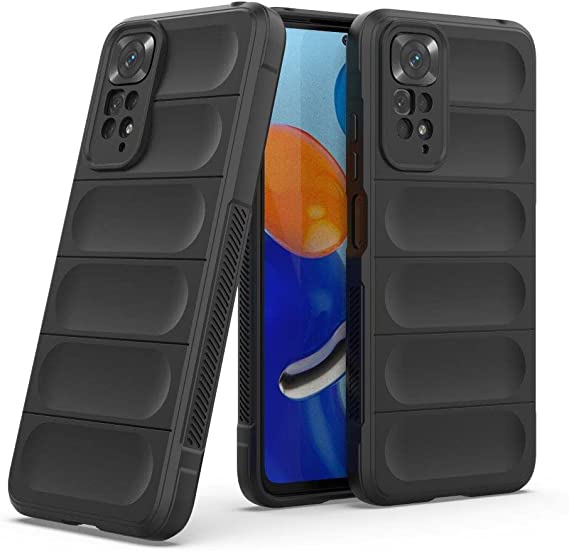 Compatible Case For Xiaomi Redmi Note 11 4G (Egyptian Edition), Magic Shield Pattern, Anti-Slip, Shock Absorption, TPU Cover For Xiaomi Redmi Note 11 4G (Egyptian Edition) - Black