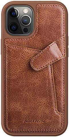 Nillkin Case for Apple iPhone 12 / Apple iPhone 12 Pro (6.1" Inch) Aoge Leather 360 Protection Elite Business Case with Soft Microfiber Lining & Internal Card Slot Brown