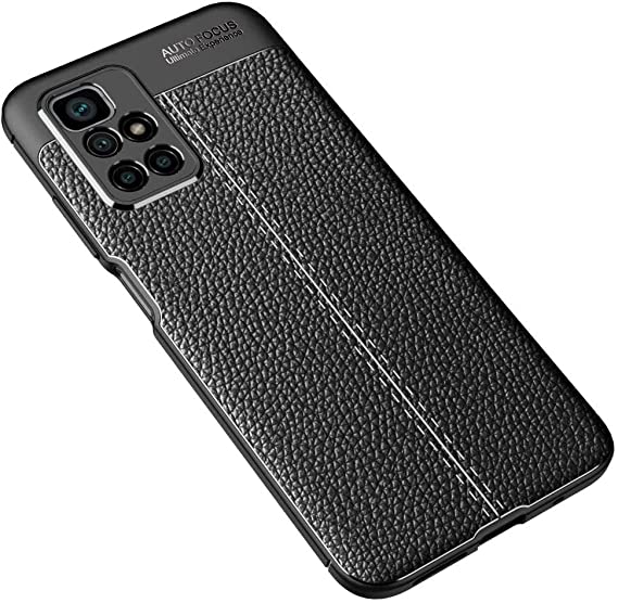 for Xiaomi Redmi 10 , Original New Case From GrabMobily -,Silicone Shockproof Cover Durable Ultra Thin Carbon Fiber Brushed Protection Case -Slip-Resistant - Black