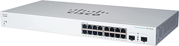 CISCO DESIGNED CBS220-16P-2G Smart Switch | 16 Port GE | PoE | 2x1G SFP | 3-Year Limited Hardware Warranty (CBS220-16P-2G-NA)
