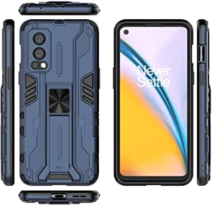 لهاتف OnePlus Nord 2 5G جراب ايرونمان خلفي أصلي مقاوم للصدمات مع مسند للظهر من GrabologyStore - أزرق