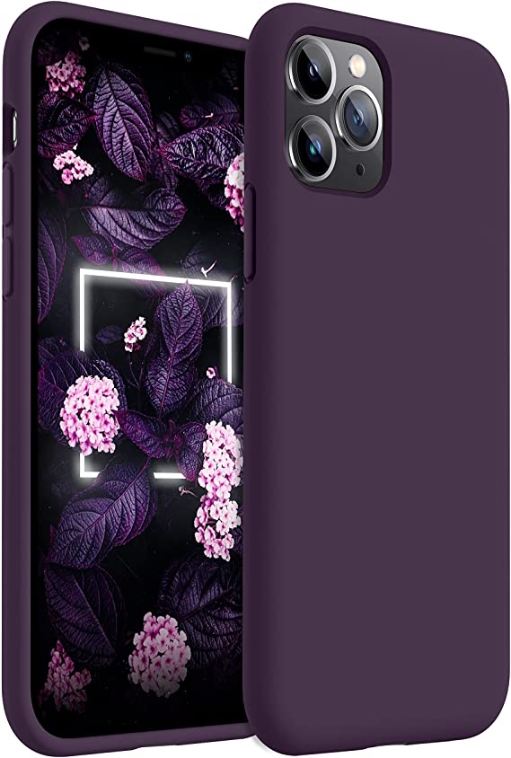AOTESIER Liquid Silicone iPhone 11 Pro Max Case,Slim Fit Full Body Protection Shockproof Cover Compatible with iPhone 11 Pro Max，Anti-Scratch&Fingerprint Basic Drop Protection Case (Purple)
