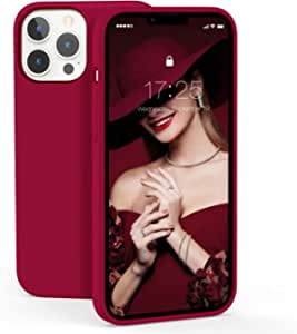 zelaxy Silicone Case Compatible with iPhone 13 Pro Max 6.7 Inch, Liquid Silicone Gel Rubber Full Body Protection Cover Case with Soft Anti-Scratch Microfiber Lining (Wine Red)