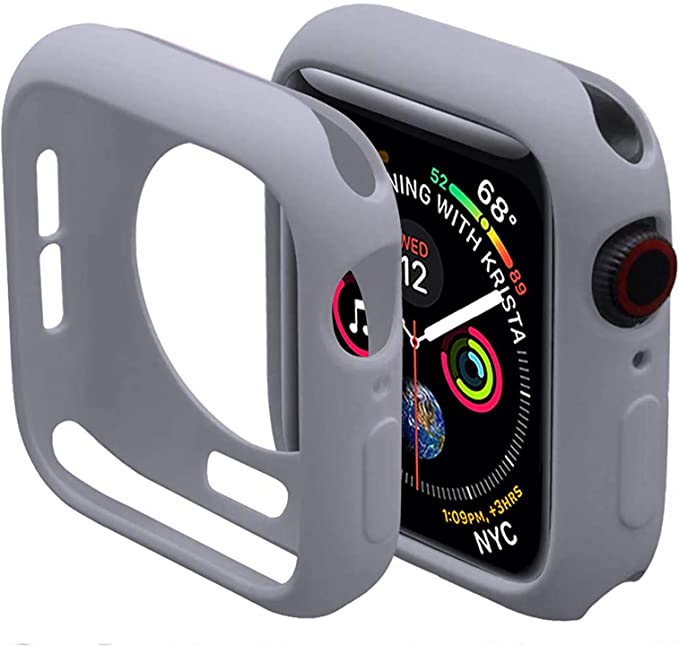 Miimall Compatible Apple Watch Case Series 4 5 6 40mm, Durable Flexible TPU Protective Bumper Cover for Apple Watch Series 6 Series 5 Series 4 40mm Case Barbie Pink