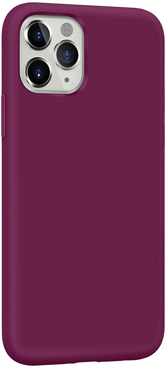 Danbey Silicone Case for iPhone 11 Pro Max Case, 6.5-inch Display, Liquid Silicone, Matte Surface, Skin Feeling, Charming Solid Color - Wine Red