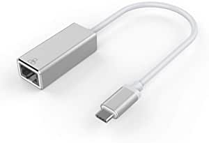 USB-C to Ethernet Adapter, Portable Thunderbolt 3/Type-C to RJ45 Gigabit Ethernet Network Hub, 10/100/1000 Mbps LAN Network Adapter with for MacBook Pro, iPad Pro/MacBook Air, Surface Book 2 and More