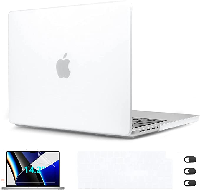 CISSOOK Matte Clear Case for MacBook Pro 14 Inch Case 2021 Release M1 Pro A2442 Model , Hard Shell Case Matte Cover with Keyboard Cover for MacBook Pro 14" 2021 M1 Max with Touch ID, Matte Clear
