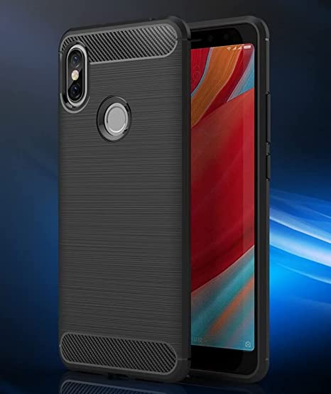 جراب هاتف شاومى Mi S2 ، جراب عالي الجودة من GrabMobily - ، غطاء سيليكون مقاوم للصدمات متين رفيع للغاية من ألياف الكربون المصقول - مقاوم للانزلاق - أسود