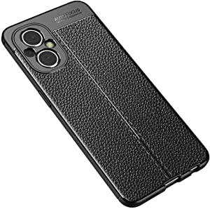 for OnePlus Nord N20 5G, Flexible Rugged Armor Case with Brushed Carbon Fiber Pattern - Original New Case From GrabMobily - Heavy Duty Protection Cover - Slip-Resistant - Black