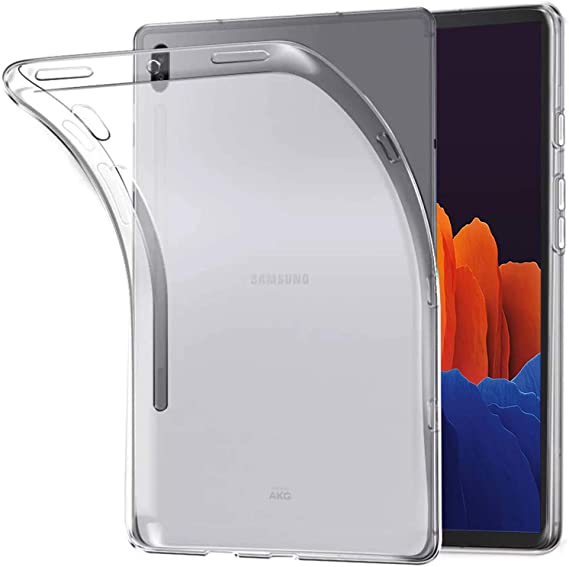 iCoverCase Samsung Galaxy Tab S7 Plus 12.4 Inch T970/T975 Case, Lightweight Matte Transparent TPU Case Clear Back Cover Case for Samsung Galaxy Tab S7+ T970/T975 -Clear