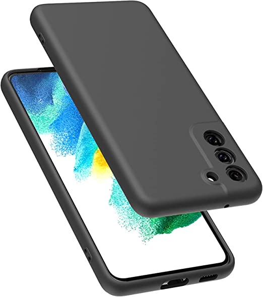 Samsung Galaxy S21 FE 5G Case [Not for S21,S21PLUS,S21ULTRA], Liquid Silicone Case with Microfiber Lining Thickening Shockproof Design Soft Phone Case Cover for Samsung S21 FE 5G - Black