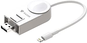 RAEGR Arc 450 Portable Wireless Charger Apple Watch Charger for Apple Watch Series 6/SE/5/4/3/2/1 with Cable for AirPods & iPhones - White RG10133