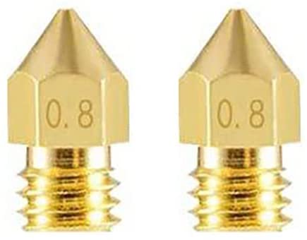 2 pcs 3D Printer MK8 Extruder Brass Nozzle 0.8 mm