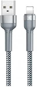 Remax Rc-124I Jany Aluminum Alloy Braided Data Cable For Lightning 1M - Silver