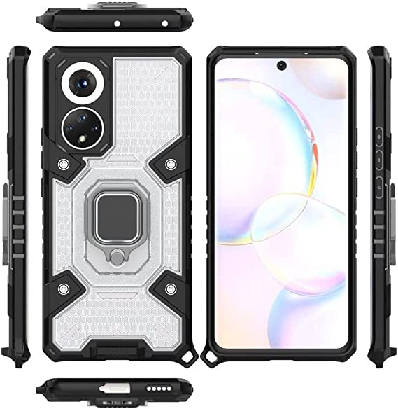 Honor 50, Ultra Premium quality Case - Original New All-in-One Case Slip-Resistant - Dual Protection Shockproof Case With Original Short Lanyard - Transparent & Black